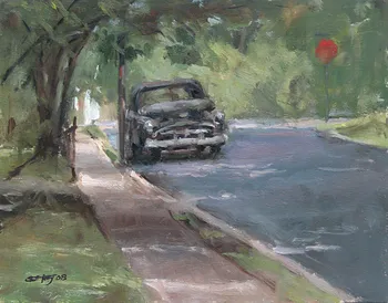 Painting Oil_Ed's Vintage Plymouth_10x8
